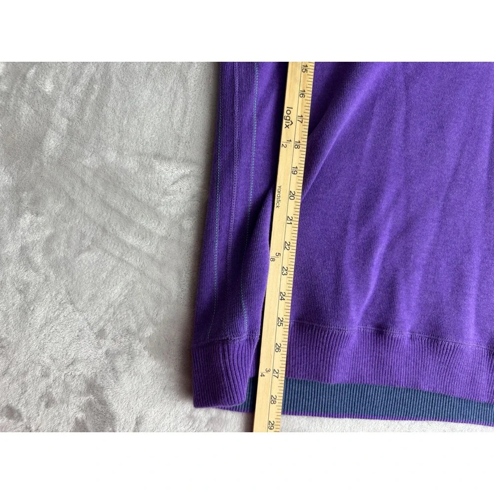 Tommy Bahama Mens Reversible Quarter‎ Zip Sweater Purple Blue Cotton Large 1330